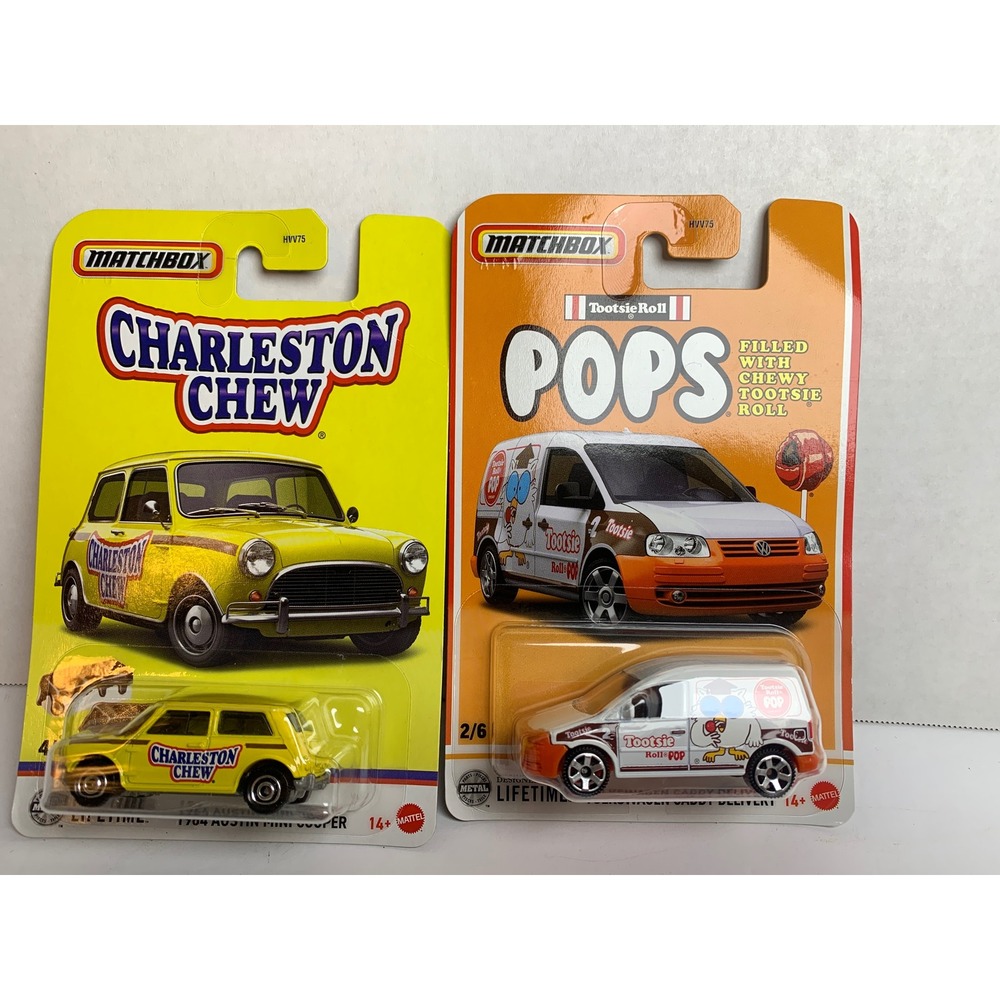 Matchbox Candy Series 1964 Austin Mini Cooper & VW Caddy Delivery Tootsie Roll